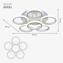Светильник потолочный светодиодный Rivoli Kresenz 6057-106 с пультом 108 Вт + 8 Вт 4000К - 6000К LED модерн