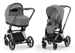 Коляска Cybex Priam IV Rosegold complete и автокресло Cloud G i-Size Ocean Blue Plus 3 в 1 Mirage Grey