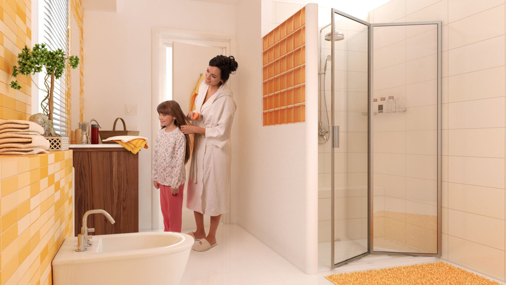 Стеклоблок желтый Mini Classic 14.6x14.6x8 см.