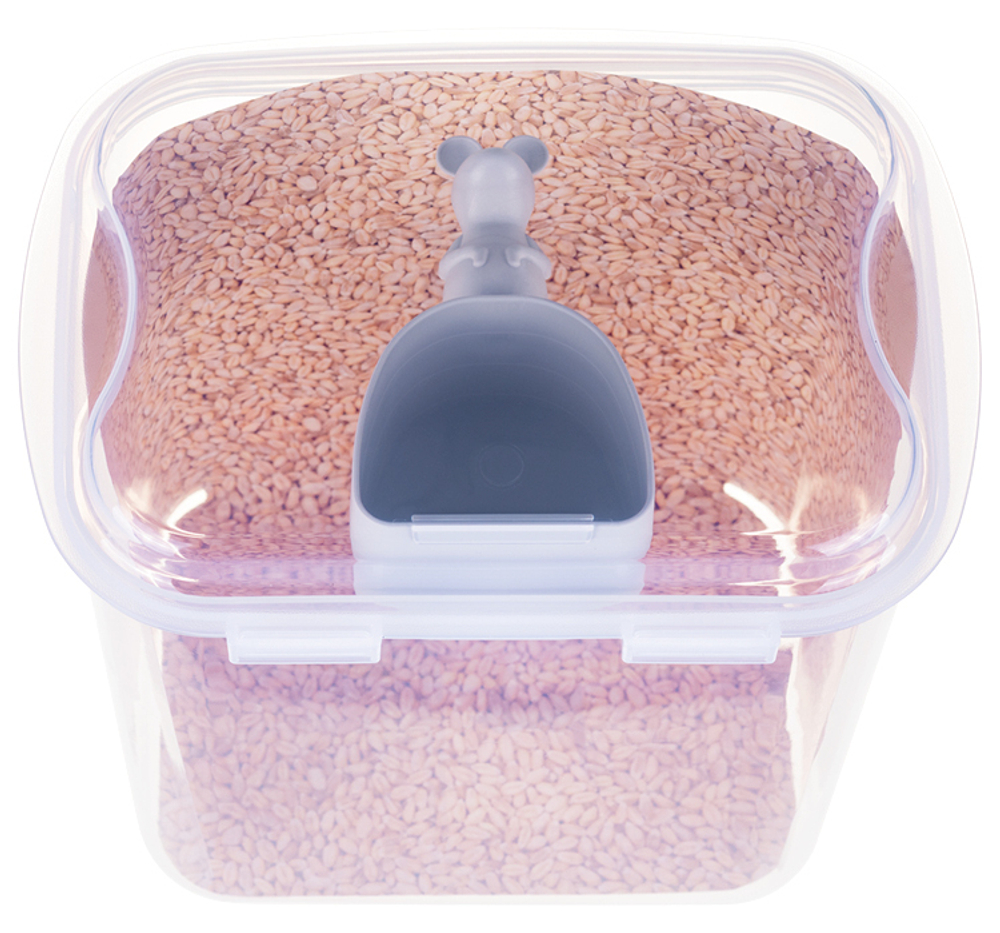 Контейнер для муки прозрачный 5 л с мерной ложкой 180 мл М1183