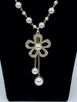 Длинное ожерелье с искусственным жемчугом бусы с подвеской