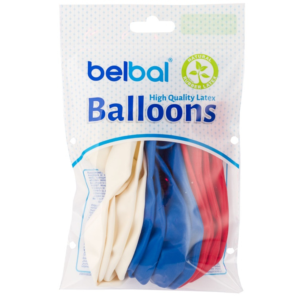 Шар латексный Триколор Набор 12 шт Пастель 36 см (Ассорти)