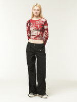 Женские Брюки Black Front Ruched Tech