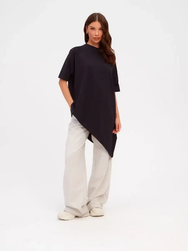 Туника оверсайз ассиметричная черный