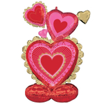 Шар Фольгированный Набор Сердца ажурные (Красный)