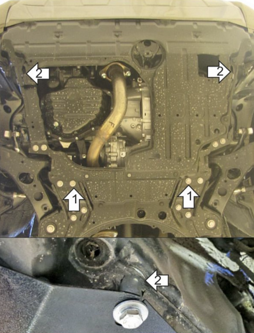 Защита картера двигателя, КПП. 2 мм, Сталь. для Toyota RAV 4 2010-2013, Motodor.72510