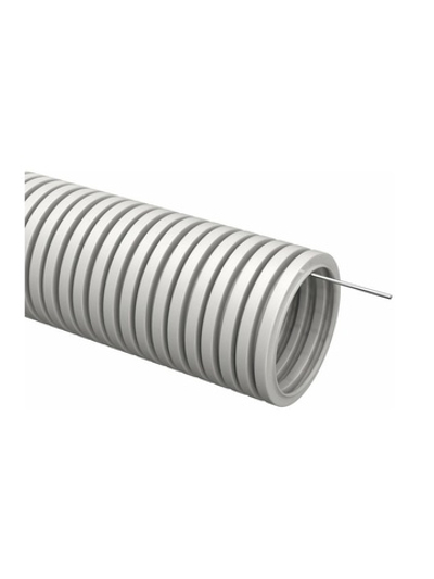 Труба гофрированная ПВХ d20мм с протяжкой сер. (уп.50м) TOKOV ELECTRIC TKE-TG/P-20-C06/50