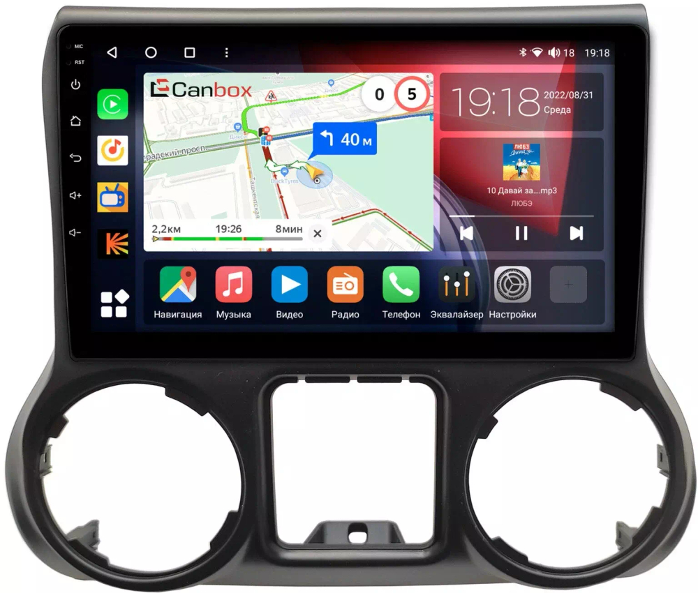 Магнитола для Jeep Wrangler 2010-2014 - Canbox 10-009 Qled, Android 10, ТОП процессор, SIM-слот