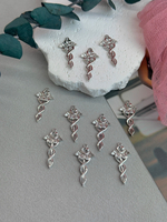 Подвеска "Скипетр Сейлор Мун" с фианитами 31*15 мм, родий