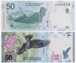 Банкнота Аргентина 50 песо 2018 год 43503452 B (Андский кондор). UNC