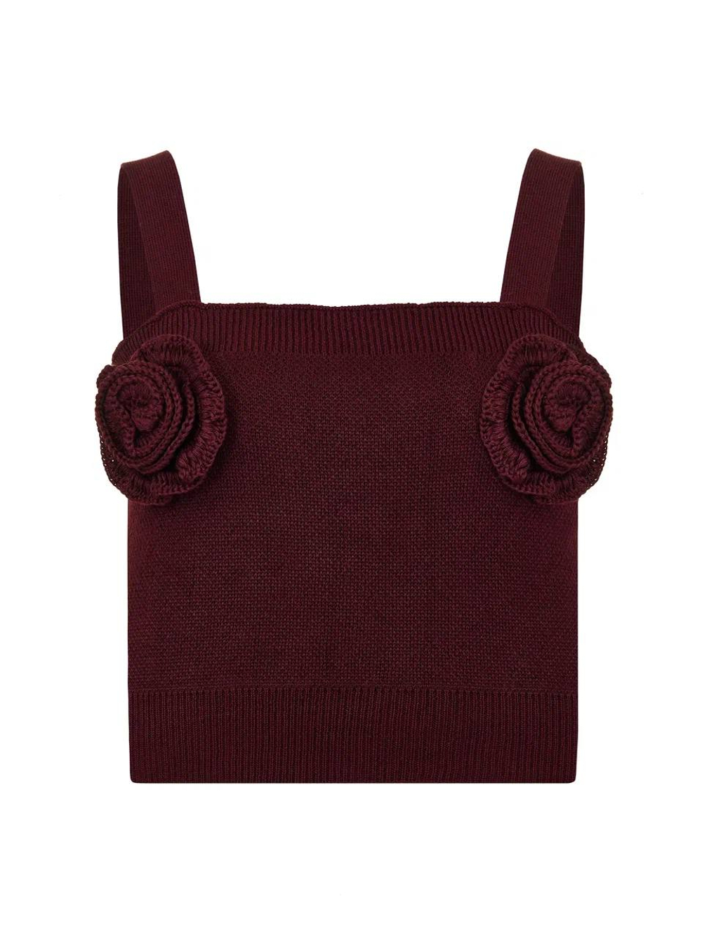 Кардиган удлиненный с топом, бордовый