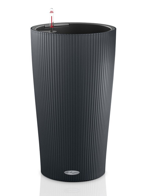 Кашпо Lechuza "Cilindro Color Complete slate" (пластик), D23хН41 см