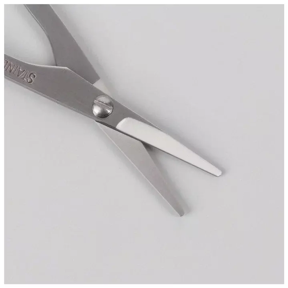 5182139 Ножницы маникюрные, с колпачком, загнутые, 9,5 см, цвет МИКС