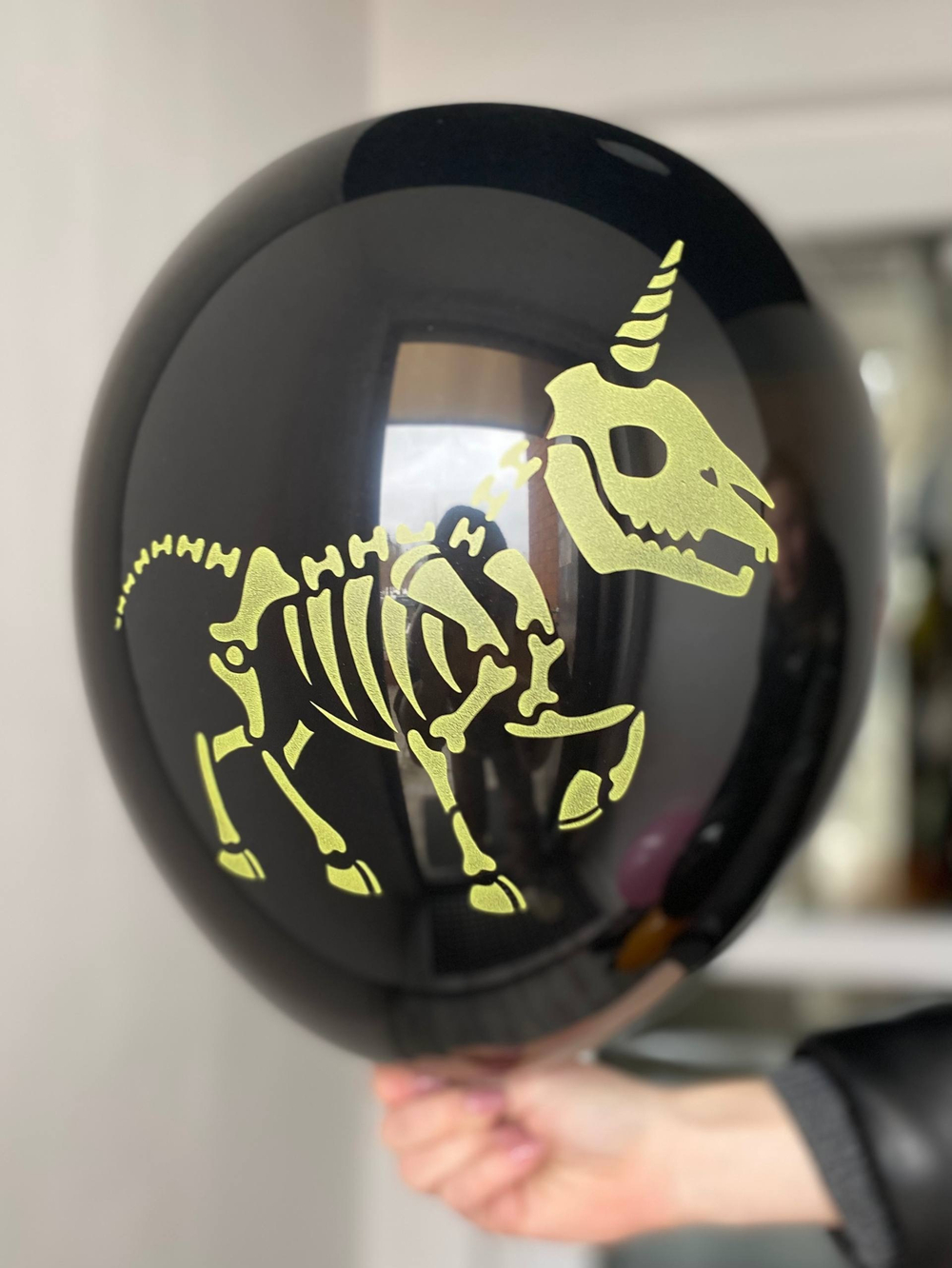 Воздушный шар с рисунком Скелет/хеллоуин35см ПАЛИТРА №4355