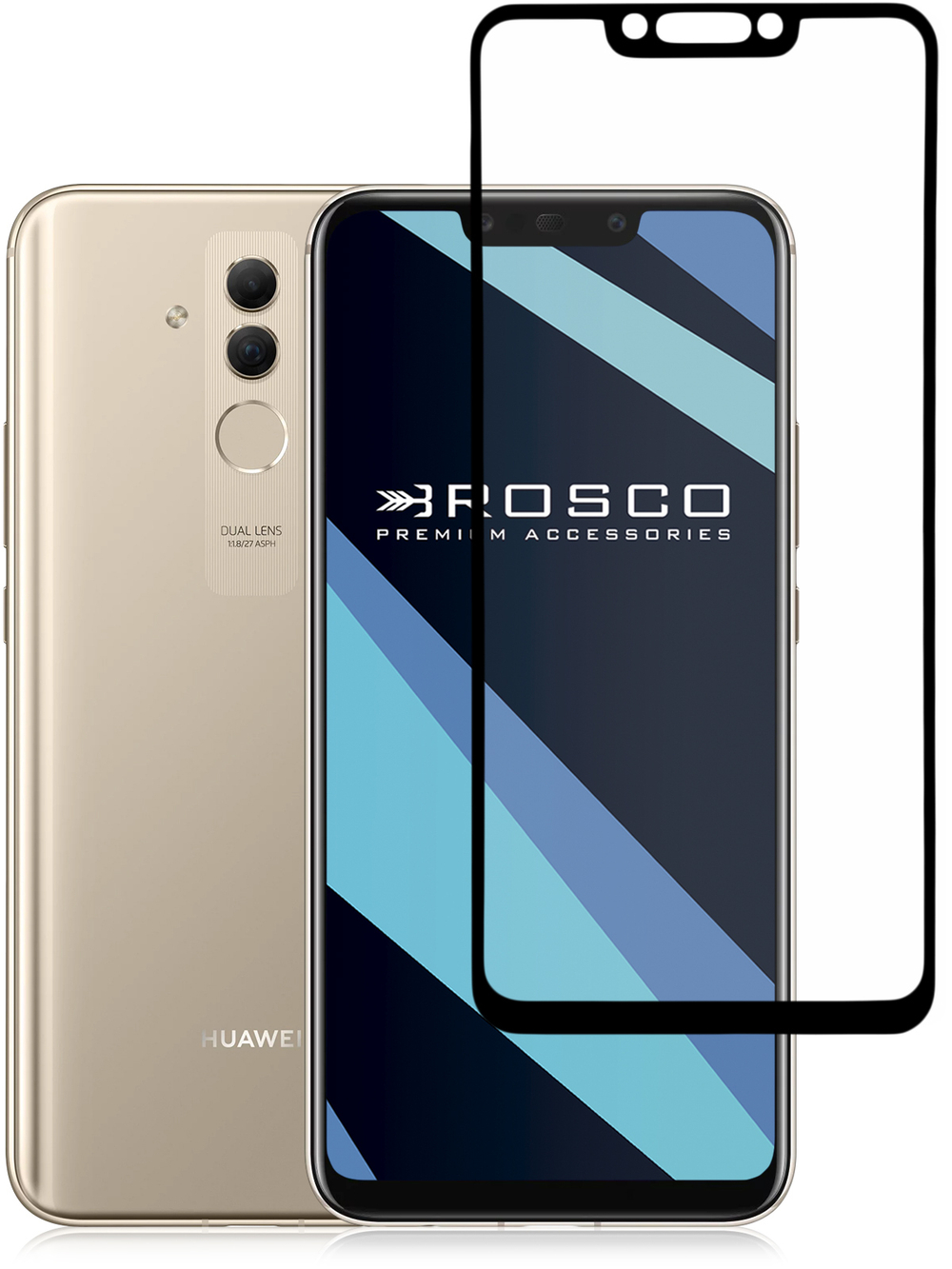 Защитное стекло ROSCO для Huawei Mate 20 lite оптом (арт. HW-M20L-GLASS-BLACK)