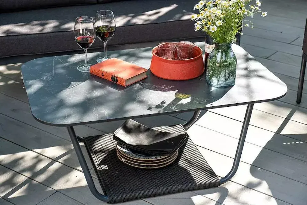 "Канны" лаунж-зона 4-местная плетеная из роупа (веревки), цвет темно-серый