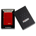Зажигалка Zippo Classic с логотипом и покрытием Metallic Red