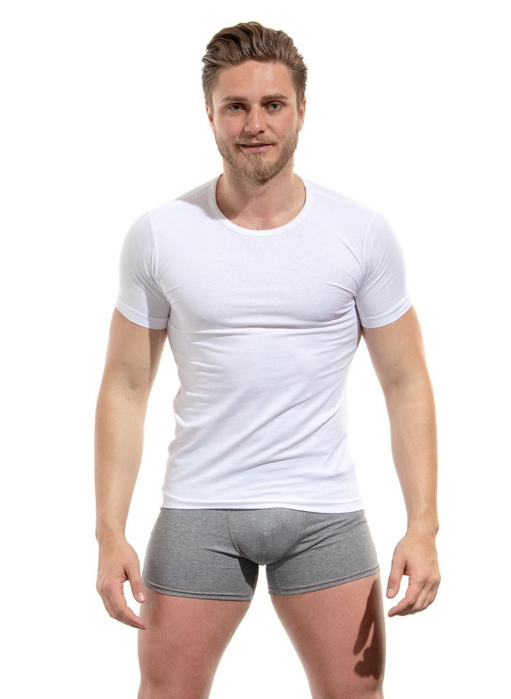 Мужская хлопковая футболка (Размер: XXL) (Цвет: темно-синий)