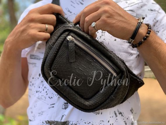 Мужская сумка из кожи питона BG-413