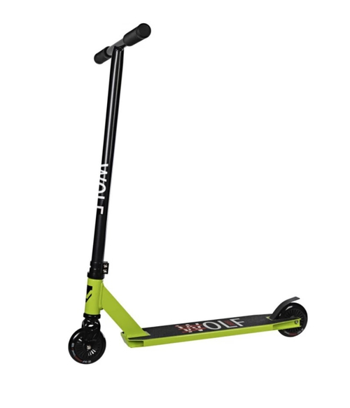 Самокат трюковый Novatrack Wolf 10, 100 мм, зеленый