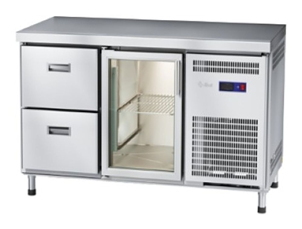 Стол холодильный Abat СХС-70-01 (1 дверь-стекло, 2 ящика, без борта)