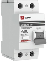 Выключатель дифференциального тока (ВДТ, УЗО)  EKF elcb-2-63-100-em-pro
