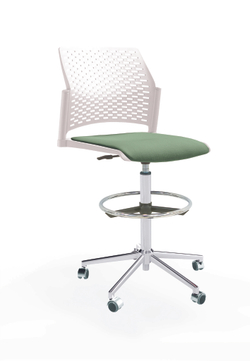Кресло Rewind каркас хром, пластик белый, база стальная хромированная, без подлокотников, сиденье бледно-зеленое