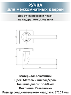 Комплект дверной фурнитуры для межкомнатной двери TREND