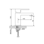 Смеситель для раковины 25к G1039 GAPPO литой, креп. 2 шпильки, ХРОМ