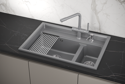 Кухонная мойка GRANULA Kitchen Space (7302, АЛЮМИНИУМ)