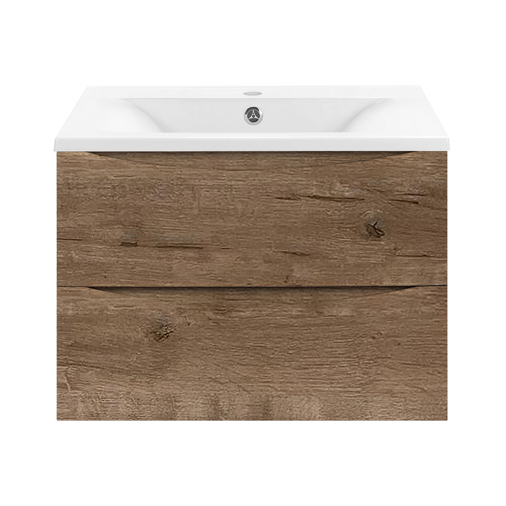 База под раковину Mia 600 подвесная, 2 выкатных ящика soft close, V.Oak