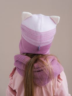 Шапка зимняя вязаная (Розовая дымка) ЛОРА