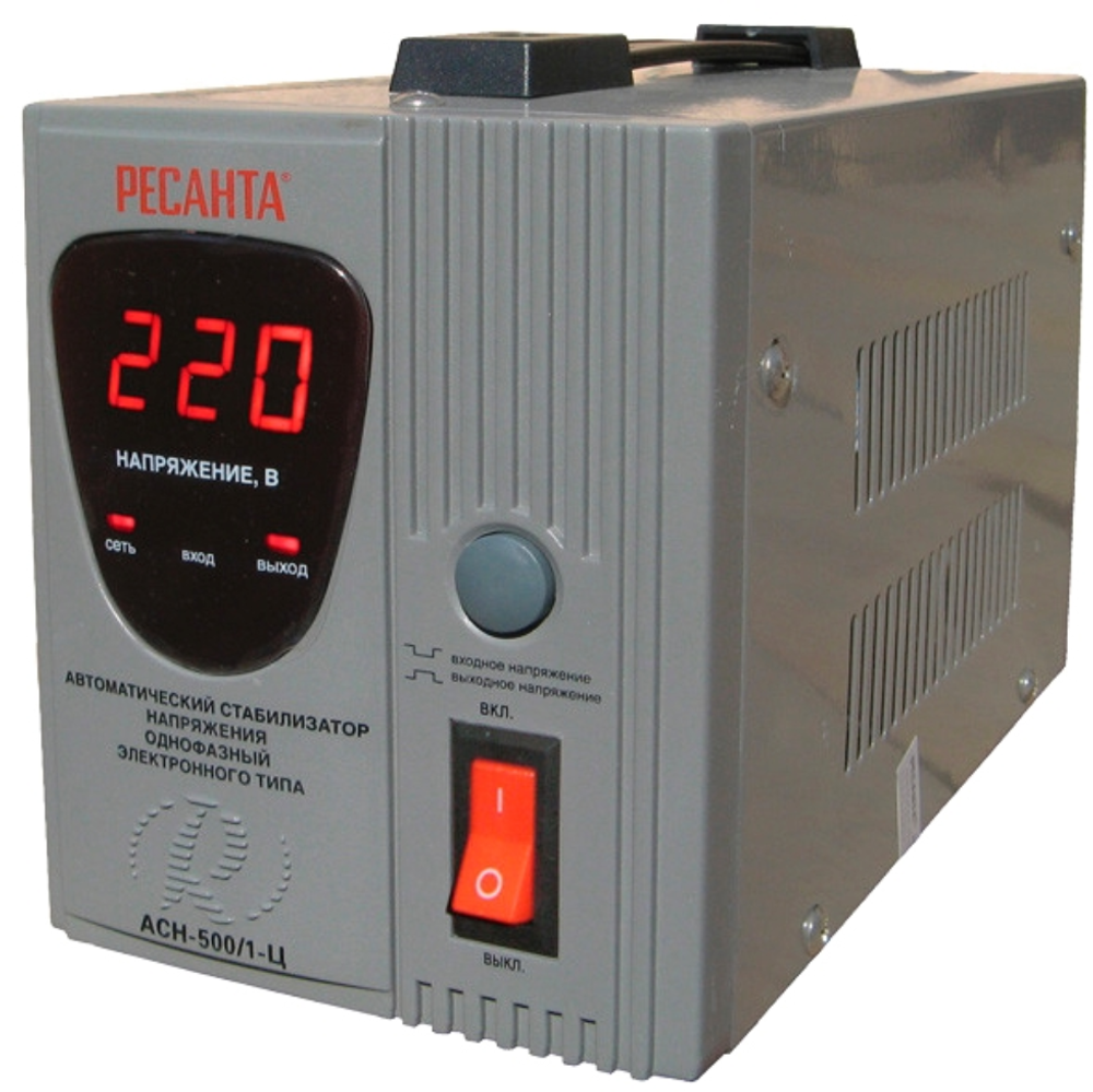 Стабилизатор РЕСАНТА АСН-500/1-Ц однофазный, релейный 220В