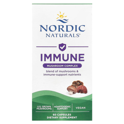 Nordic Naturals, Immune, грибной комплекс, 60 капсул