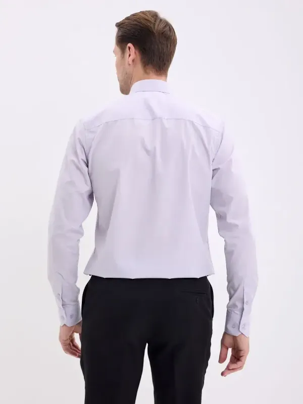 Рубашка на высокий рост LONG SLIM FIT с длинным рукавом, перламутровая