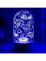 Светильник 3D ночник RISALUX «Пара в космосе», LED RGB, от с