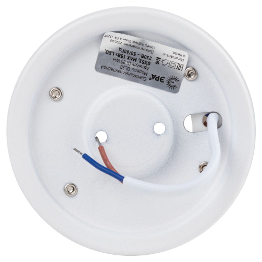 Светильник настенно-потолочный спот ЭРА OL30 WH GX53 белый