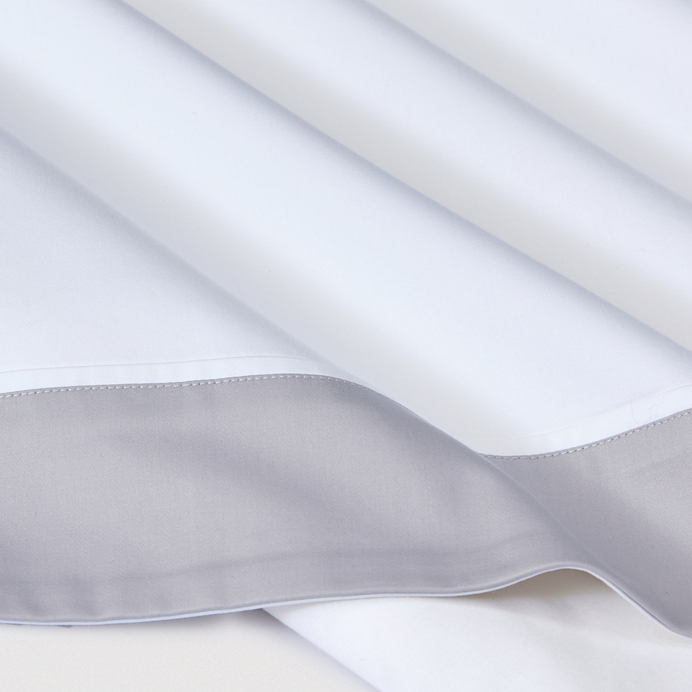 Постельное белье 2 спальное евро Сlaire&Caroll Frame белое с серым