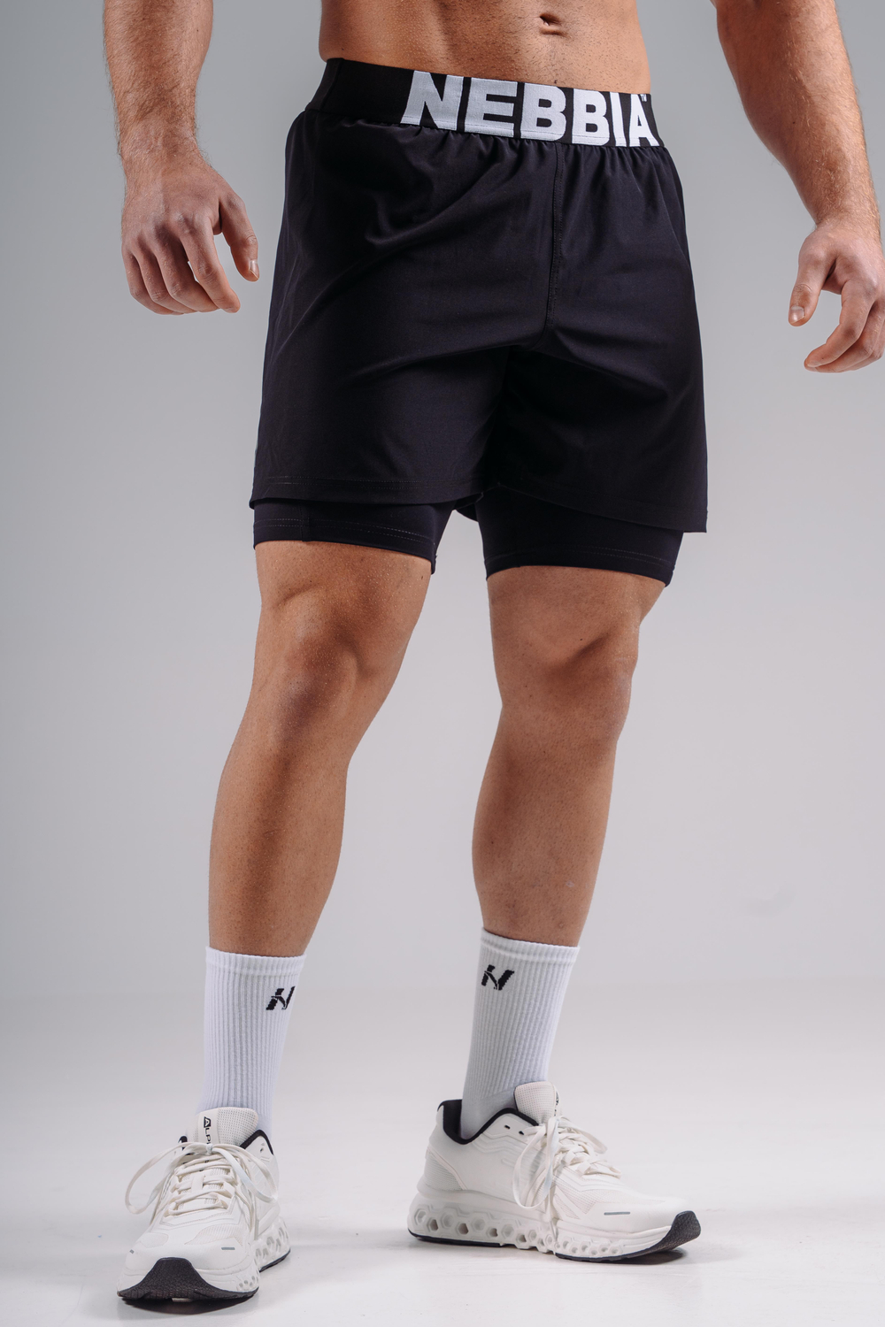 Шорты Double-Layer Training Shorts PRIMALL 878 Черные