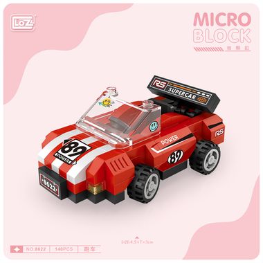 Конструктор LOZ Гоночный автомобиль 140 деталей NO. 8622 Racing car Micro Block
