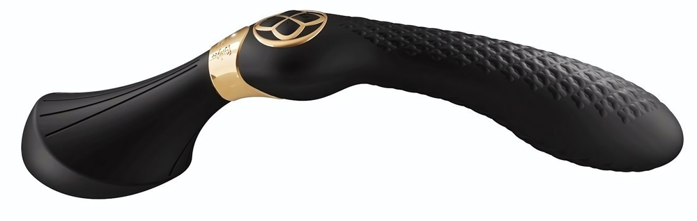 Черный двусторонний вибростимулятор ZOA - 26,5 см. (Цвет: черный)