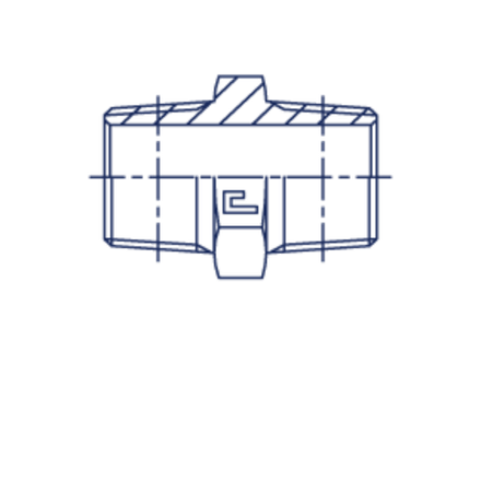 Соединение P NPT 1/2" NPT 1/4"
