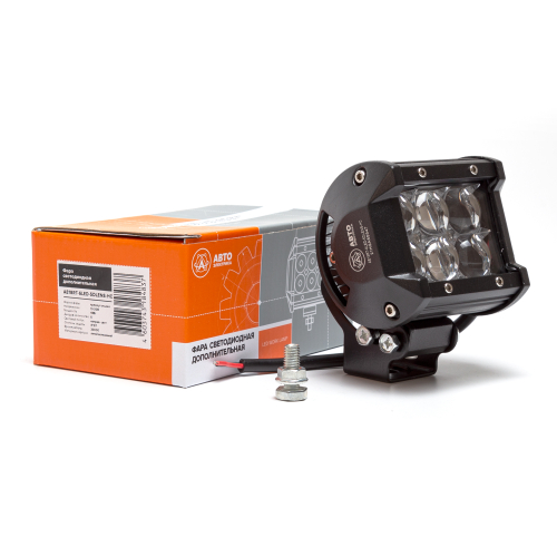 Фара светодиодная дополнительная, прямоугольная 95*65*70, направленный свет, 6 диодов, 5D-линза, крепление по центру, 18 Вт, 10-30 В