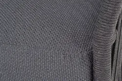 "Лугано" диван 3-местный плетеный из роупа, каркас алюминий темно-серый (RAL7024) муар, роуп темно-серый круглый, ткань темно-серая YB25-0027