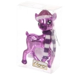 Елочная игрушка «Оленёнок в шапочке» 7*4*13 см, Фиолетовый