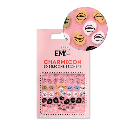 Charmicon 3D Silicone Stickers №125 Губы и глаза