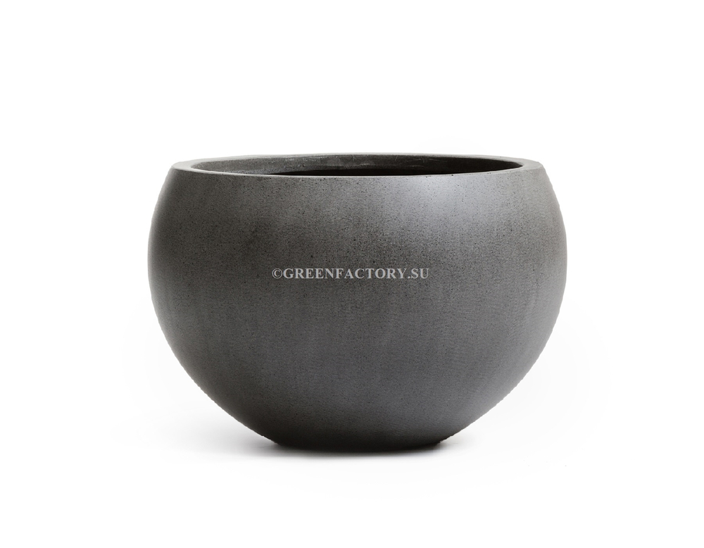 Кашпо TREEZ Effectory - Beton - Полусфера - Темно-серый бетон