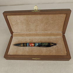 Ручка шариковая Parker "Сказочная тройка" на черном с ручной росписью Палех в футляре