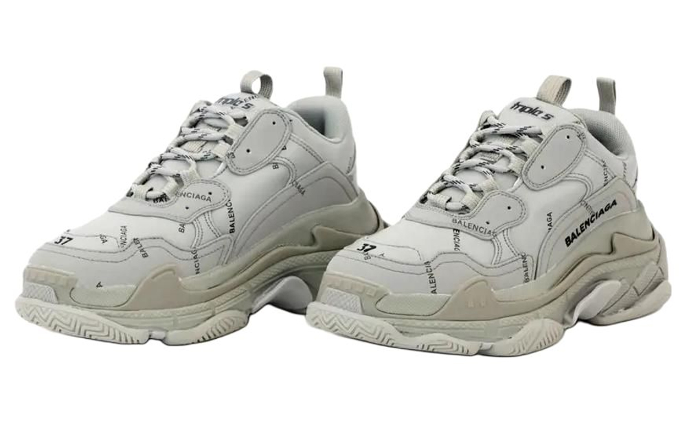 Balenciaga Triple S Allover Logo Gray