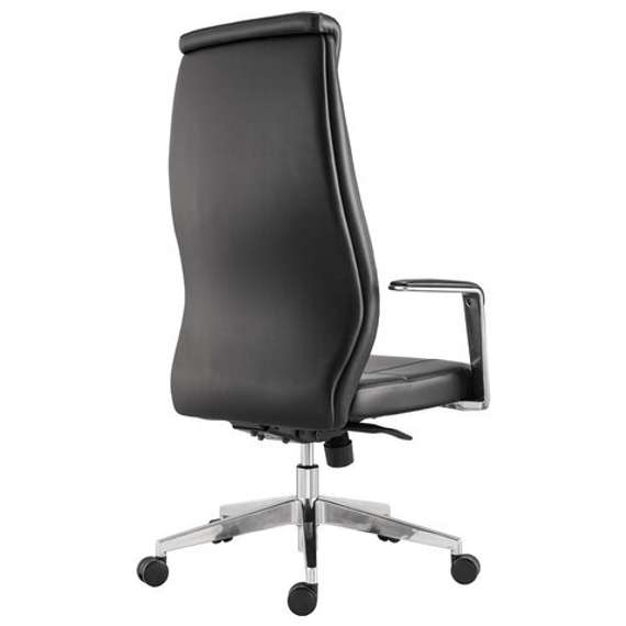 Кресло офисное BRABIX PREMIUM &quot;Jazz EX-757&quot;, синхромеханизм, алюминий, экокожа, черное, 532489